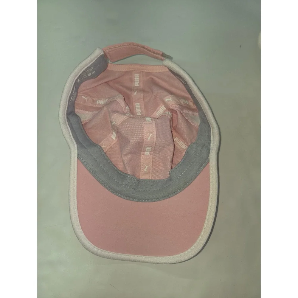 Puma Womens Running Cap Pink White Adjustable Athletic Performance Hat OSFA
